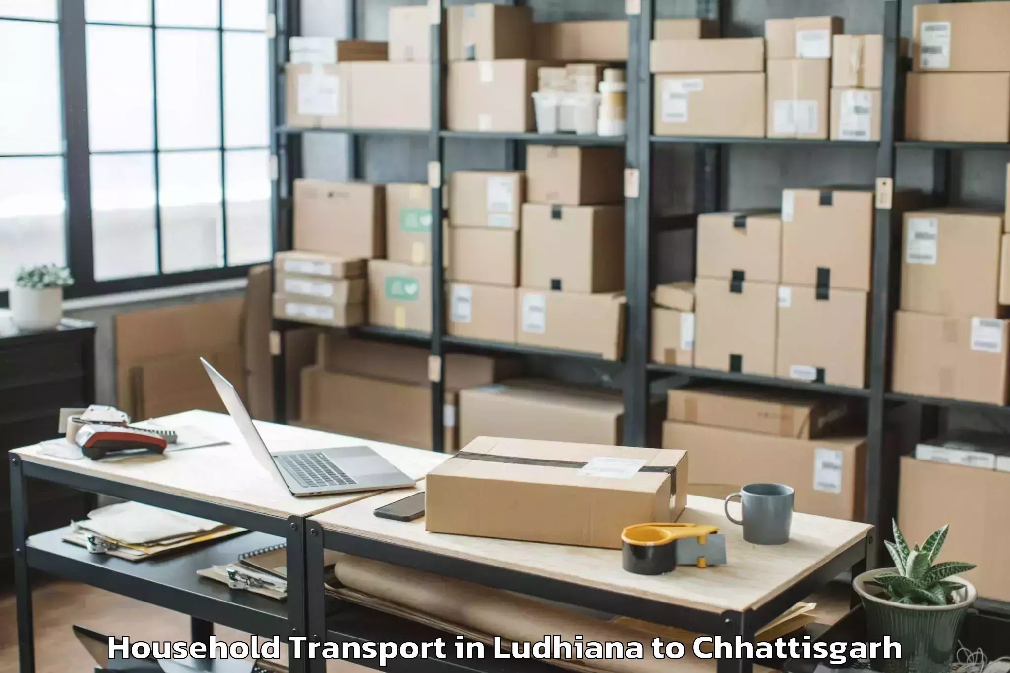 Ludhiana to Bemetara Household Transport Booking